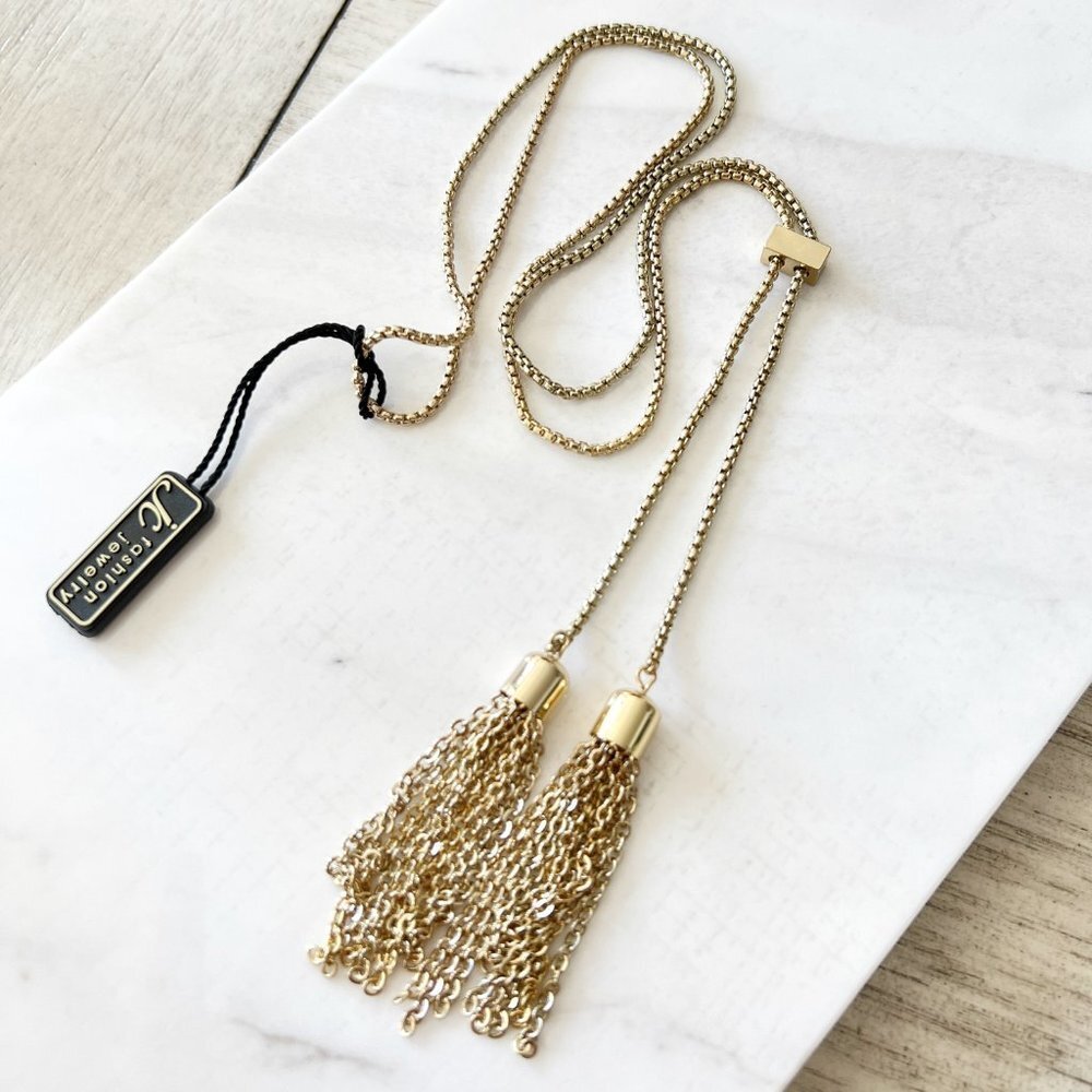 4/$25 Gold Chain Tassel Necklace
